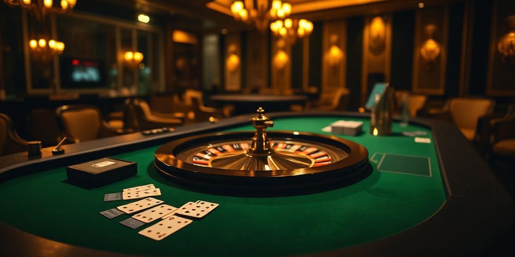 Live casino roulette tafel met gouden verlichting bij WildRobin